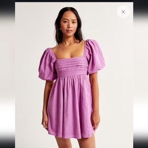 Emerson Linen-Blend Puff Sleeve Mini Dress